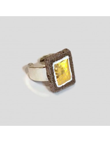 Bague mixte réglable carré d’or...