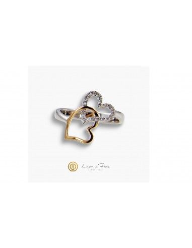 Bague Or Blanc & Rose 18K, Diamants...