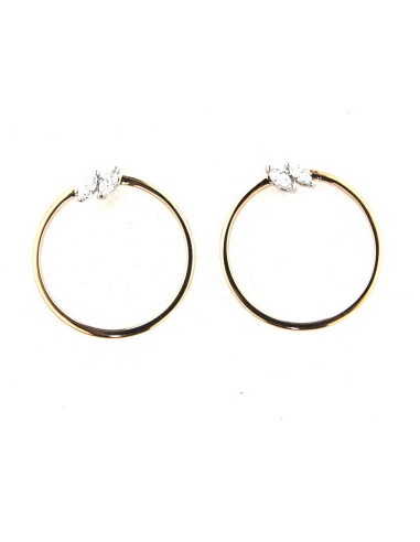 Boucles d'Oreilles Diamant Or Blanc...